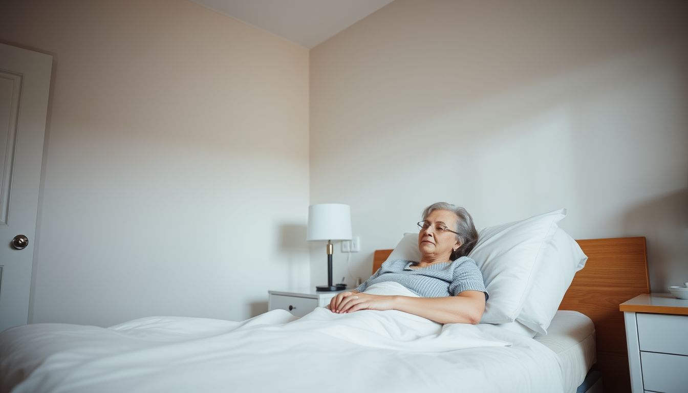 A caregiver's bedroom with an adjustable bed for comfort and relaxation.